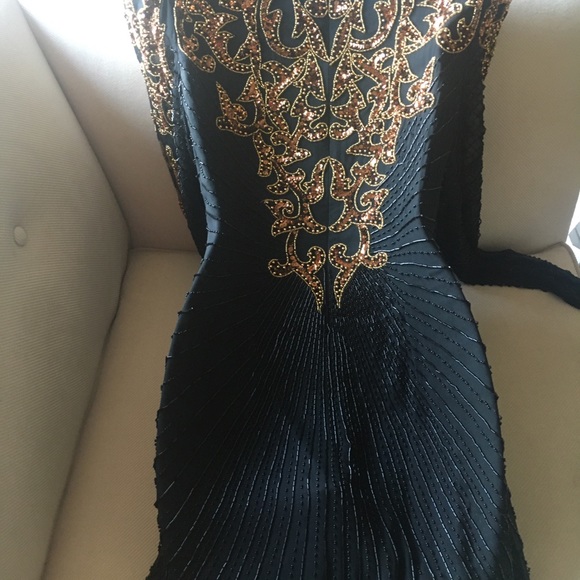 Black & Gold beaded dress